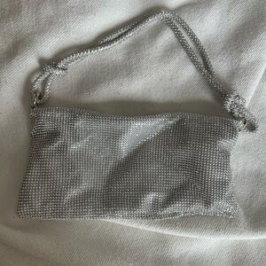 Chainmail Silver Evening Bag
